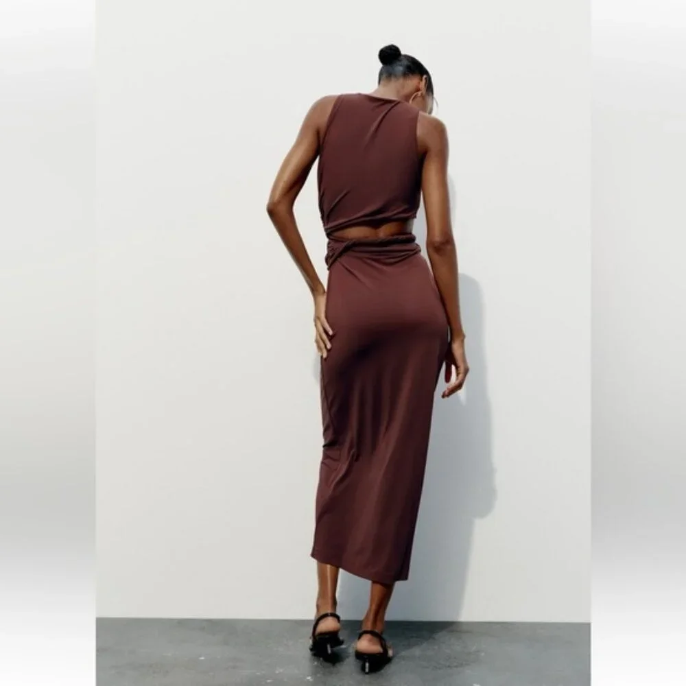 ZARA CUT OUT TWISTED DRESS - Picture 5 of 8